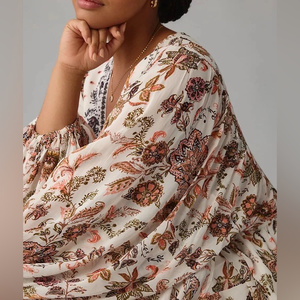 Anthropologie V Neck Long Sleeve Maxi Dress - Picture 6 of 8